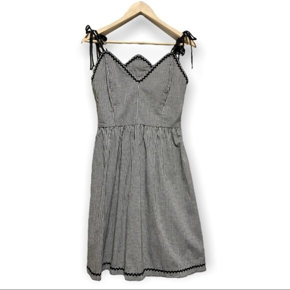 ModCloth Rock Steady Black Gingham Retro Fit and Flare Dress, Small - Picture 13 of 13